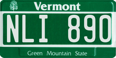 VT license plate NLI890