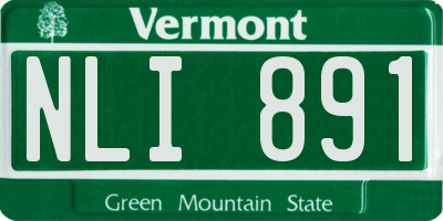 VT license plate NLI891