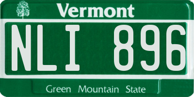 VT license plate NLI896