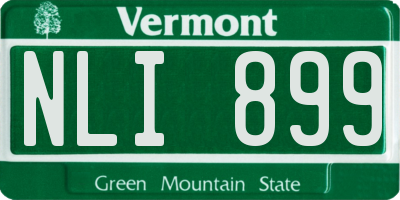 VT license plate NLI899