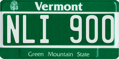 VT license plate NLI900
