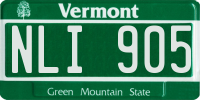 VT license plate NLI905