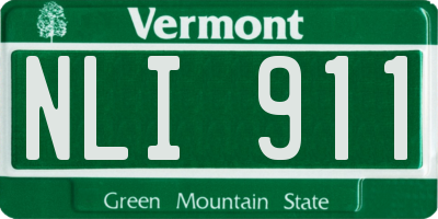 VT license plate NLI911