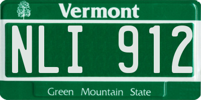 VT license plate NLI912