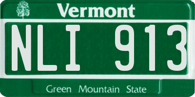 VT license plate NLI913