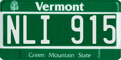 VT license plate NLI915