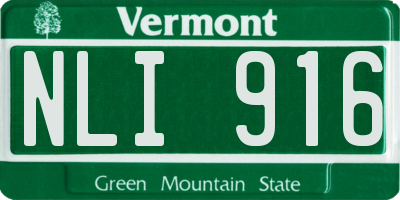 VT license plate NLI916