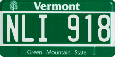 VT license plate NLI918