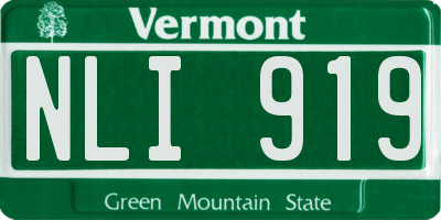 VT license plate NLI919