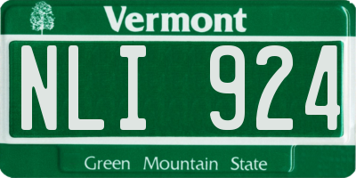 VT license plate NLI924