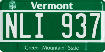 VT license plate NLI937