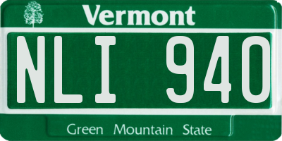 VT license plate NLI940