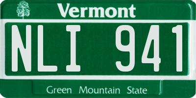 VT license plate NLI941