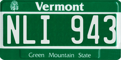 VT license plate NLI943