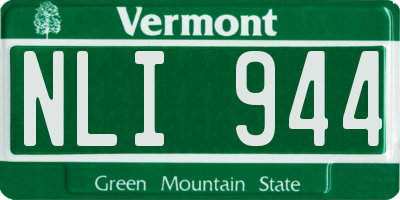 VT license plate NLI944