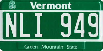 VT license plate NLI949