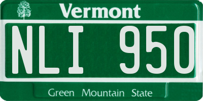 VT license plate NLI950