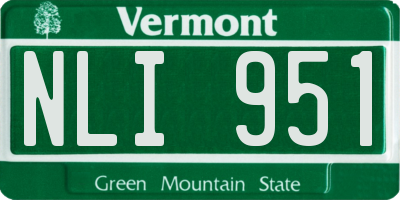 VT license plate NLI951