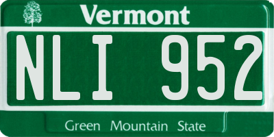 VT license plate NLI952