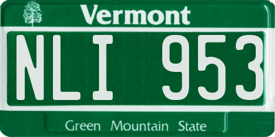 VT license plate NLI953