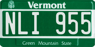 VT license plate NLI955