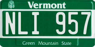 VT license plate NLI957