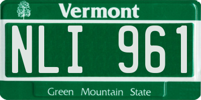 VT license plate NLI961