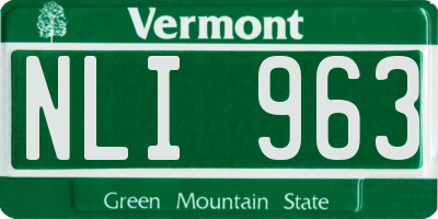 VT license plate NLI963