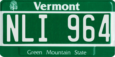 VT license plate NLI964