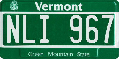 VT license plate NLI967