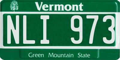VT license plate NLI973