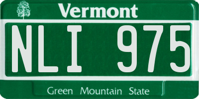 VT license plate NLI975