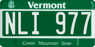VT license plate NLI977