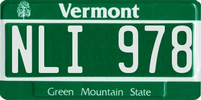 VT license plate NLI978