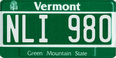 VT license plate NLI980