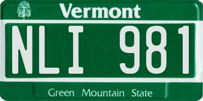 VT license plate NLI981