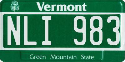 VT license plate NLI983
