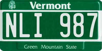 VT license plate NLI987