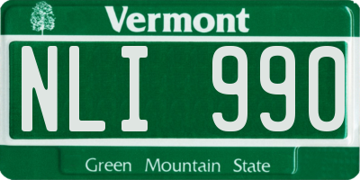 VT license plate NLI990