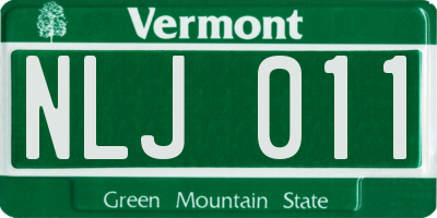 VT license plate NLJ011