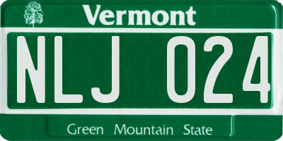 VT license plate NLJ024