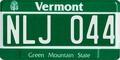 VT license plate NLJ044