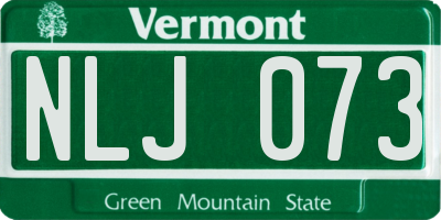 VT license plate NLJ073