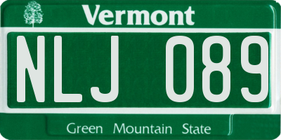 VT license plate NLJ089