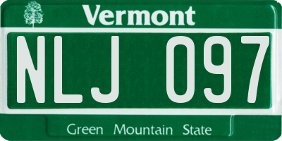VT license plate NLJ097