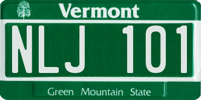 VT license plate NLJ101