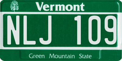 VT license plate NLJ109