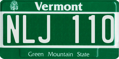 VT license plate NLJ110