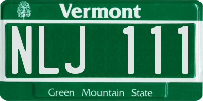 VT license plate NLJ111
