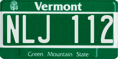 VT license plate NLJ112